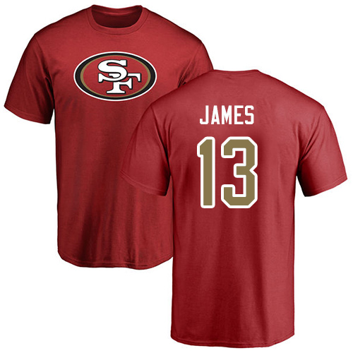 Men San Francisco 49ers Red Richie James Name and Number Logo #13 NFL T Shirt